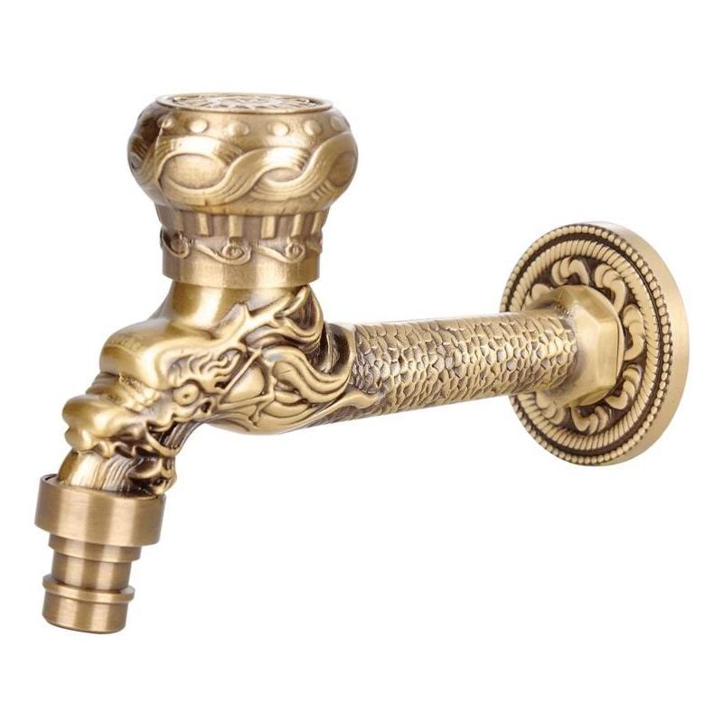 Robinet mural, robinet européen en laiton antique sculpté