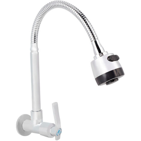 Robinet mural rotatif 360° pour cuisine, type froid seul, taille G1/2 pouce, pour usage domestique.
