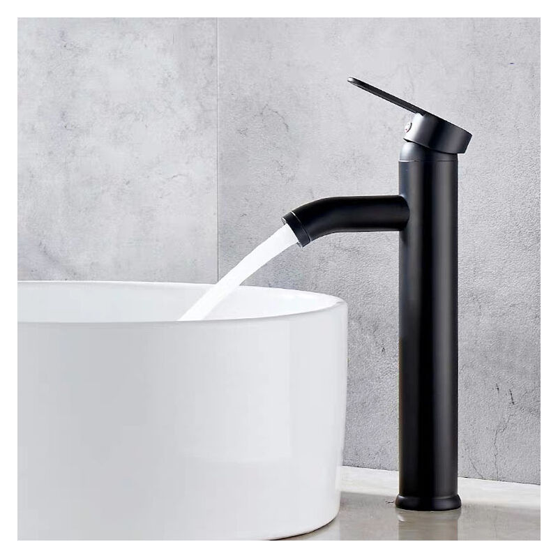 Fitags - Robinet Noir Mat Cuivre Mitigeur Lavabo Salle de Bain Robinet Eau Chaud Froid Mate Bassin Robinetterie élégante et design rétro robinet de