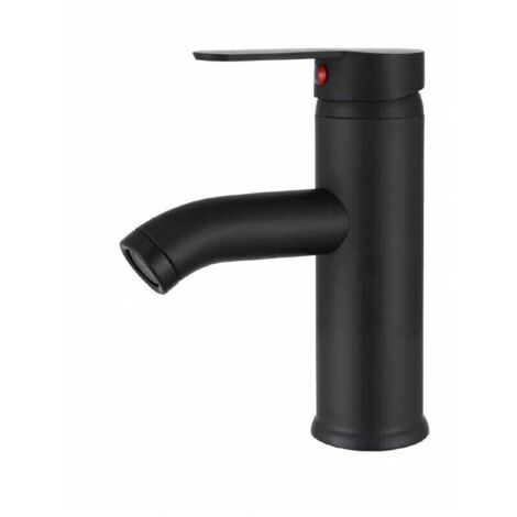 Robinet Noir Mat Cuivre Mitigeur Lavabo Salle de Bain Robinet Eau Chaud Froid Mate Bassin Robinetterie élégante et design rétro robinet de Levier Monotrou Vasque Durable,Irisfr(1pcs)