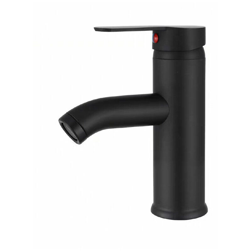 Robinet Noir Mat Cuivre Mitigeur Lavabo Salle de Bain Robinet Eau Chaud Froid Mate Bassin Robinetterie élégante et design rétro robinet de Levier