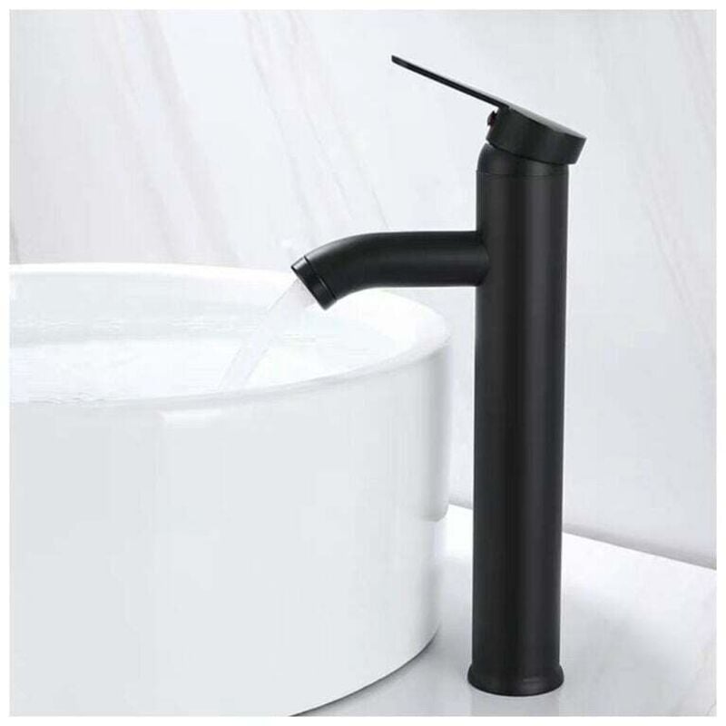Erhope - Robinet Noir Mat Cuivre Mitigeur Lavabo Salle de Bain Robinet Eau Chaud Froid Mate Bassin Robinetterie élégante et design rétro robinet de