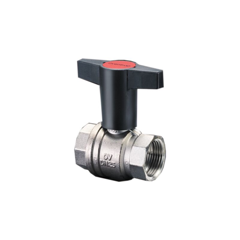 Vanne à boisseau sphérique verrouillage Optibal poignée 1077110 DN32, 1 1/4 « filetage intérieur, PN16, laiton - Oventrop