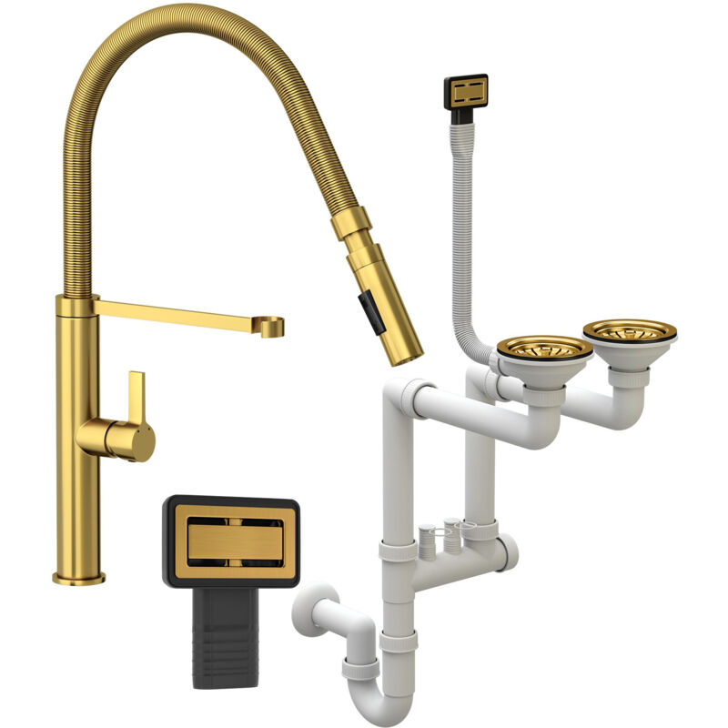 Robinet or + siphon manuel rectangulaire 2 compartiments