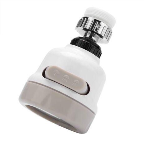 Robinet pivotant avec douchette, robinet pivotant à 360 degrés avec mousseur, buse filtrante anti-éclaboussures, 3 réglages possibles, compatible avec les robinets.