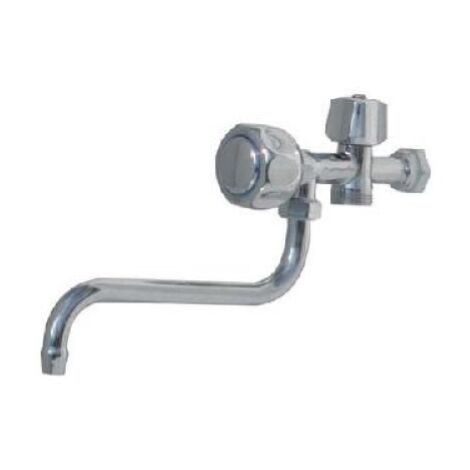 Robinet pivotant pour lavabo en laiton chromA  Connexion machine A  laver 1 - 2 &quotdrain