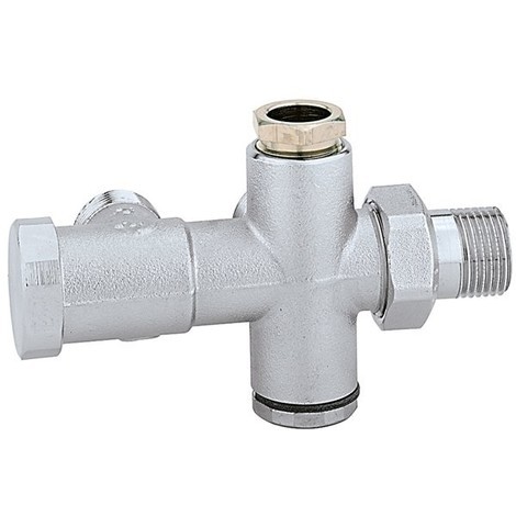 Robinet pour installations monotube débit vers le radiateur 50% Caleffi 452 | chrome - 1/2"