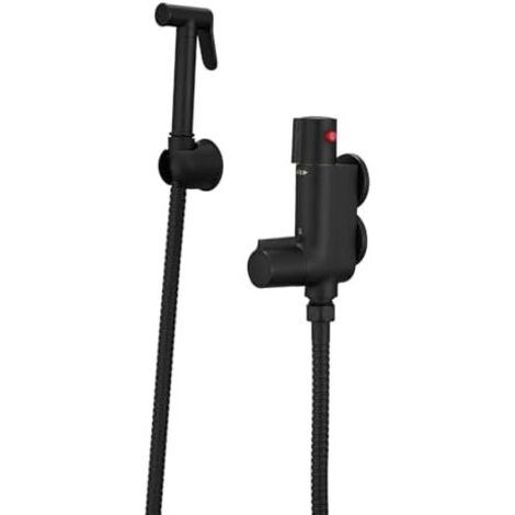 Robinet pulvérisateur de bidet pour WC, mitigeur thermostatique bidet, barre douche verticale, caravane, camping-car, bateau, yacht, centre 45 mm, noir mat -