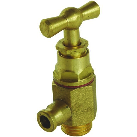 Blanc Habitat – Robinet équerre d'arrêt mâle 8/13 – Tête à presse-étoupe – Clapet en nitrile – Température max 80°C