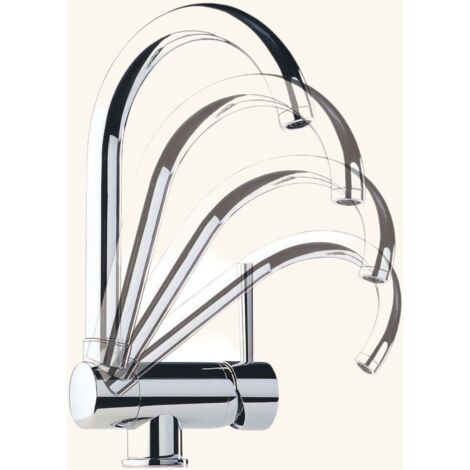 Robinet rabattable chromé – Mitigeur de cuisine avec bec rabattable – Hauteur sous bec 234 mm – Débit 13.4 l/min – Rotation 360° – Luisina
