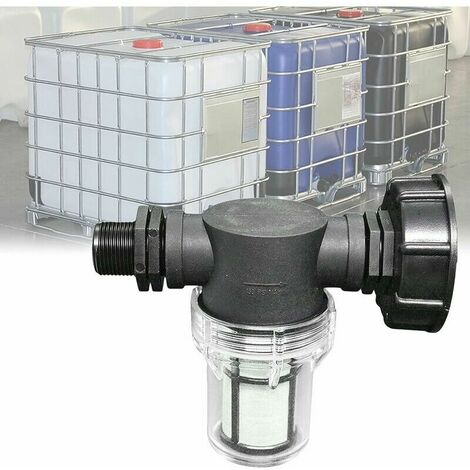Robinet Raccord Cuve 1000 L - Articulation de Tuyau de Jardin avec Fonction de Filtre - Adaptateur De Réservoir d'eau IBC S60x6 (3/4'' Fil extérieur)