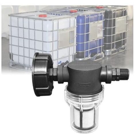 Robinet Raccord Cuve 1000 L, Articulation de Tuyau de Jardin pour Collecteurs d'eau de Pluie avec Fonction de Filtre,S60x6 Adaptateur De Réservoir d'eau IBC (1/2'' Fil extérieur)