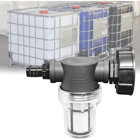 Robinet Raccord Cuve 1000 L, Connecteur de Tuyau de Jardin avec Fonction de Filtre,S60x6 Adaptateur De Réservoir d'eau IBC, Articulation de Tuyau de Jardin pour Collecteurs d'eau de Pluie (Pago