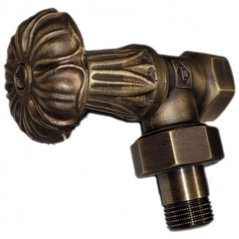 Robinet radiateur équerre 15x21 – Raccordement 1/2' – Design rétro pour systèmes de chauffage à eau – Installation professionnelle recommandée