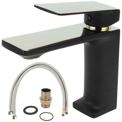 Robinet, Robinet de Salle de Bain Monotrou Robinet D'eau de Lavabo Chaud et Froid Adapté pour Matériel de Cuivre D'hôtel de Toilettes à Maison(G9/6)