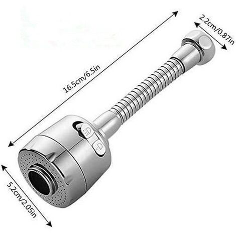 Robinet Rotatif 360 Portable en 16.5x5.2cm Mélangeur de cuisine