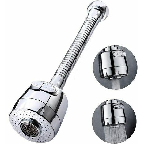 Robinet rotatif à 360 degrés, aérateur, robinet de cuisine, 2 modes, pomme de douche réglable, convient à la cuisine et à la salle de bain B