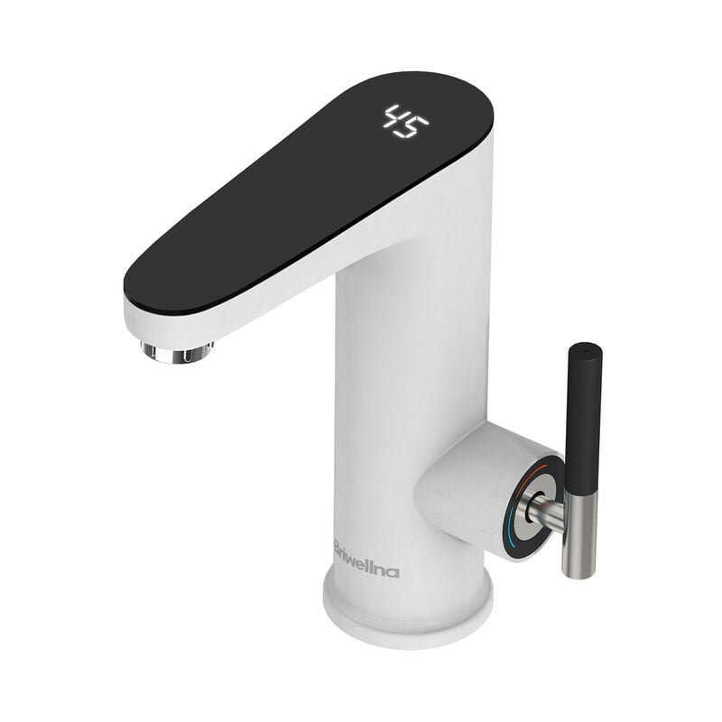 Esip - Robinet salle bain, 3200W Chauffe eau Instantané Electrique,Avec affichage de la température à LED,Robinet lavabo à poignée unique,Degrés
