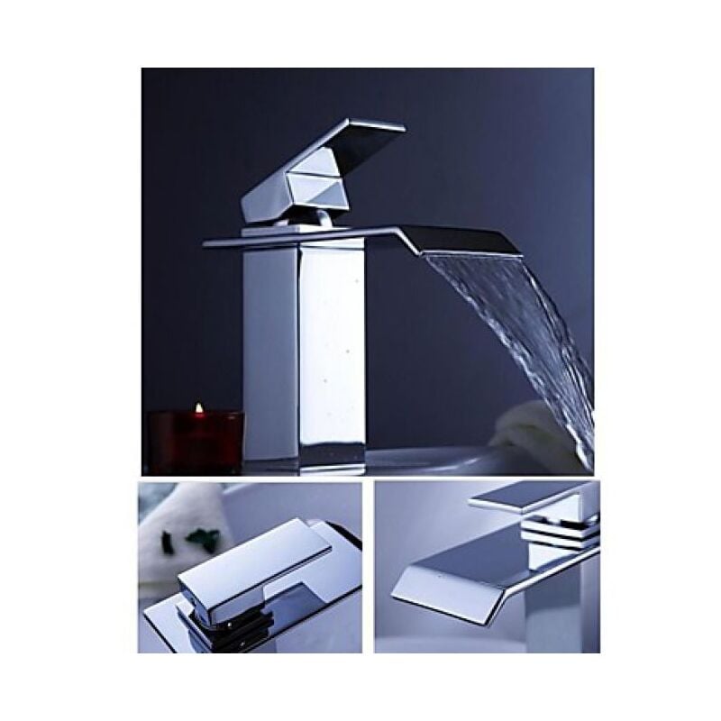 Lookshop - Robinet design à bec plat, chromé muni de poignée unique