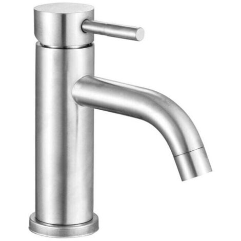 Robinet Salle Bain, bec 45°, Mitigeur Lavabo, Chaud Froid Réglable, Robinet Lavabo en Acier Inoxydable avec Tuyau D'entrée Chaud Froid 3/8