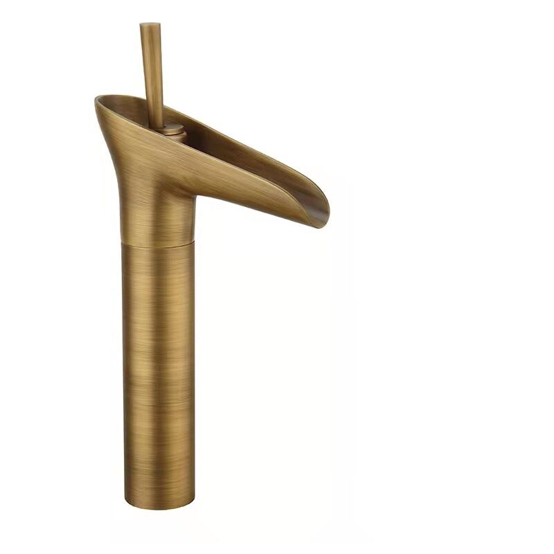 Robinet Salle Bain Bronze Antique, Robinet Lavabo de Cascade, Mitigeur Monocommande de Lavabo Haut Robinet de Salle de Bain avec Valve en Cé