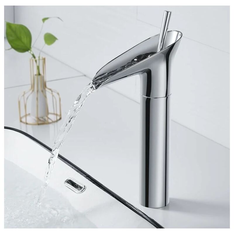 Zolginah - Robinet Salle Bain, Robinet Salle de Bain Mitigeur Lavabo Chrome Rétro à Levier Unique Mitigeur Salle de Bain, Laiton Comptoir Haut