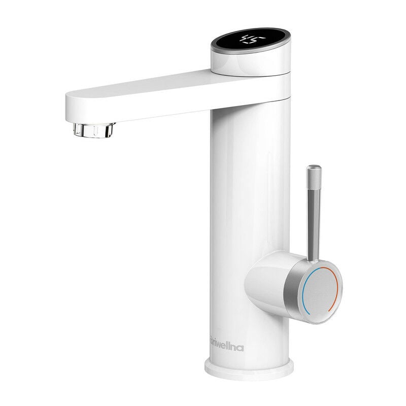 Esip - Robinet Salle Bain Chauffant Instantané, 3200W Blanc Robinet Chauffe Eau Électrique Affichage Numérique led Mitigeur Lavabo Salle de Bain