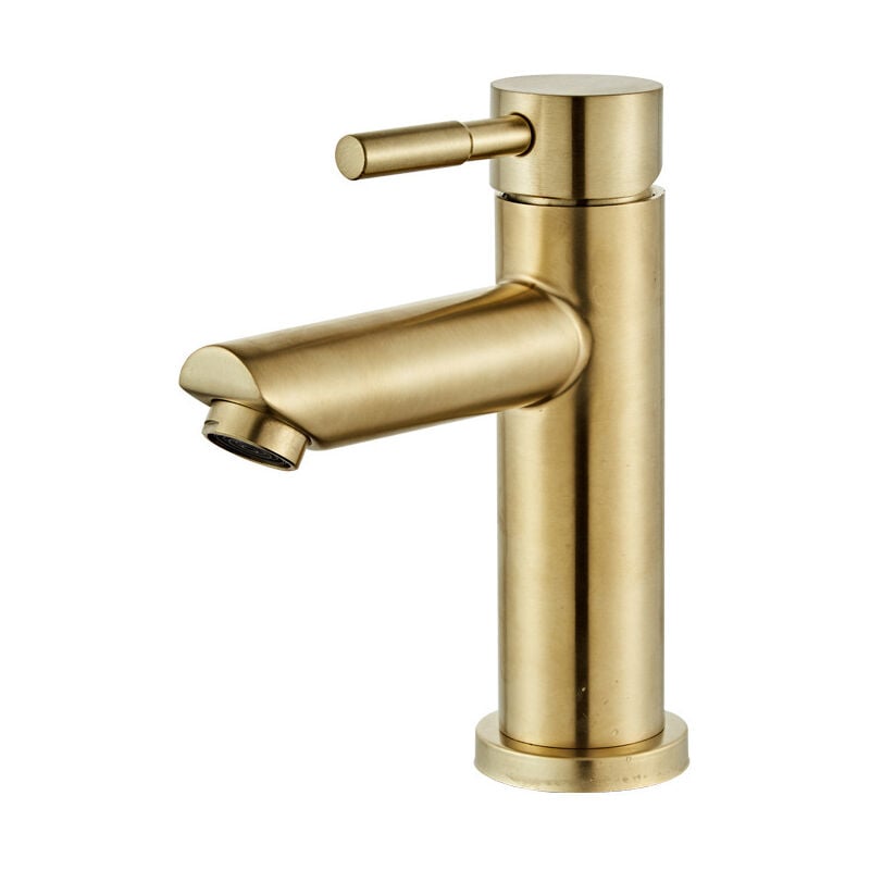 Robinet Salle Bain Eau chaude et froide Uniquement avec Bec Hauteur 16 cm, Robinet Lave Main Eau chaude et froide en Acier Inoxydable, Robinet Lavabo