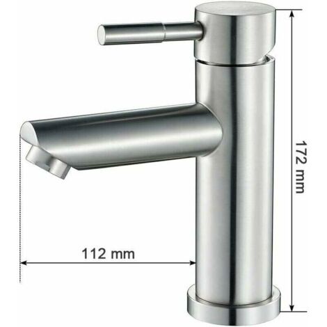 Robinet Salle Bain Eau Froide Uniquement Robinet Lavabo Surface Chromé en Cuivre Durable Robinetterie Lave Mains Cartouche Mousseur Démontable Pratique pour Nettoyer ou Remplacer,
