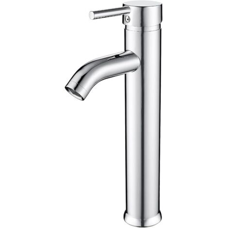 Robinet Salle Bain Haut, Monocommande Mitigeur Lavabo Robinet pour Vasque, Chaude et Froide Réglable de Mitigeur Vasque Salle de Bain, Chromé