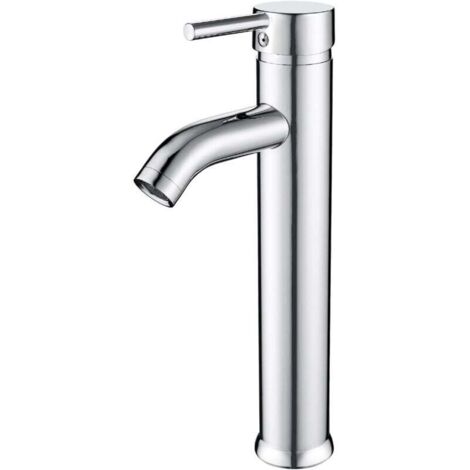 Robinet Salle Bain Haut, Monocommande Mitigeur Lavabo Robinet Vasque à Poser, Chaude et Froide Réglable de Mitigeur Vasque Salle de Bain, Robinet pour Vasque en Laiton, Chromé