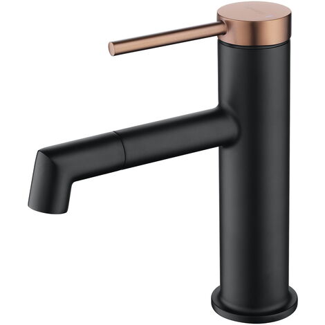 Robinet salle bain Lonheo, robinet lavabo avec design rotatif à 360°, économise 50%-60% d'eau, mitigeur lavabo à eau chaude et froide (Noir)