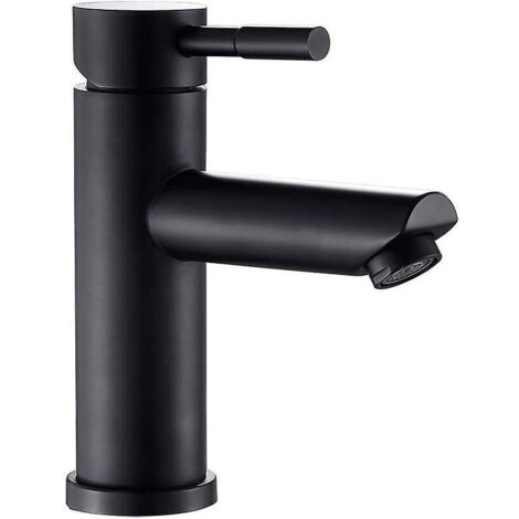 robinet Salle Bain Noir Mitigeur Lavabo Corp En Acier Inoxydable Pour Vasque Lave Main Bec Ronde Eau Chaud Et Froid Rglable