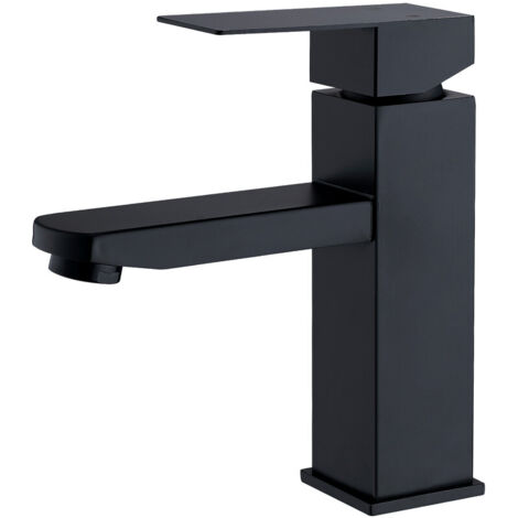 Robinet Salle Bain Noir Mitigeur Lavabo en Laiton Mitigeur Salle de Bain Contient des Tuyaux Chauds et Froids