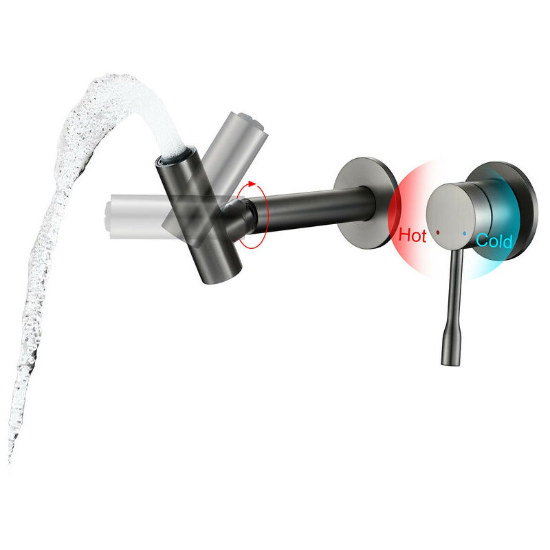 Esip - Robinet salle bain robinet lavabo avec design rotatif à 360°, économise 50%-60% d'eau, poignée unique mitigeur lavabo à eau chaude et