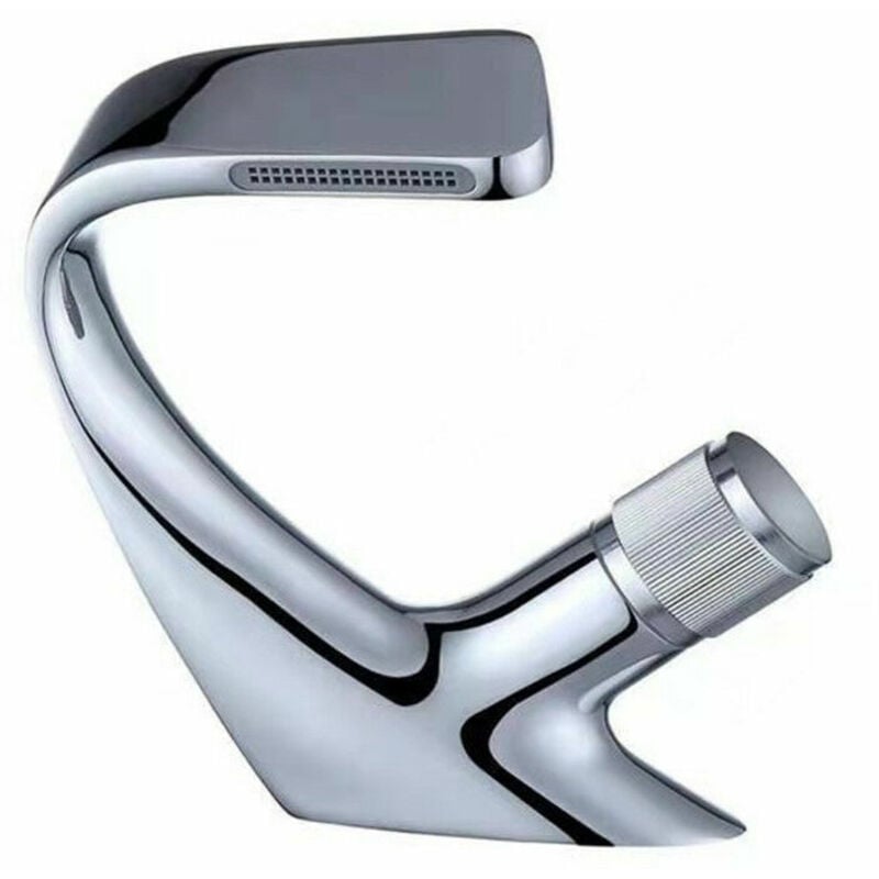 Robinet Salle De Bain, argent Moderne Robinet De Lavabo Cascade Laiton Mitigeur Lavabo, Valve En Céramique, Froid & Chaud Disponible, Mousseur