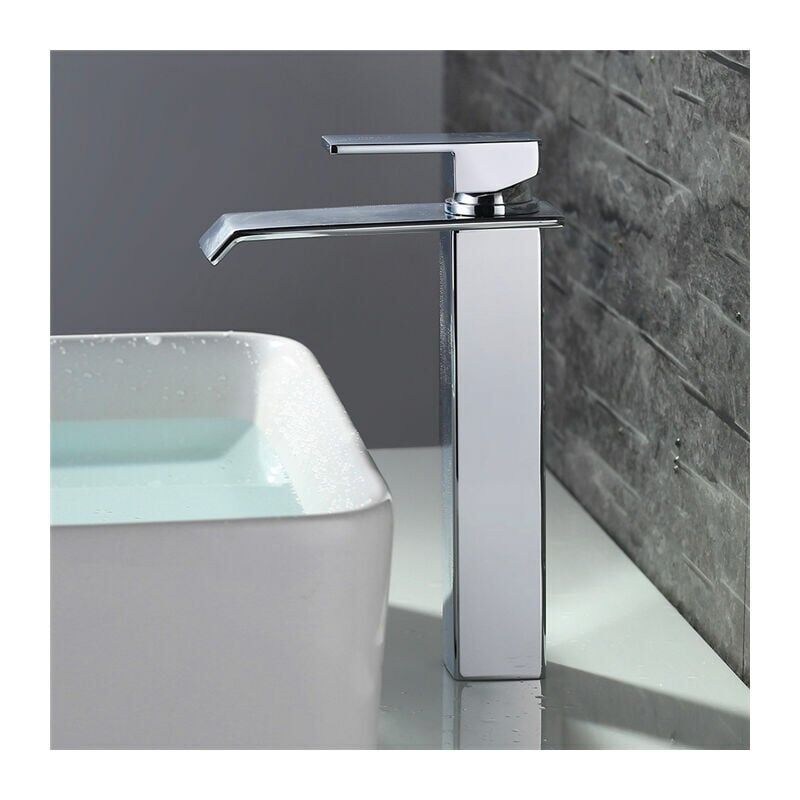 Eliauk - Robinet Salle de Bain Cascade Mitigeur de Lavabo Bec Haut Robinetterie pour Vasque Chromé Design Moderne