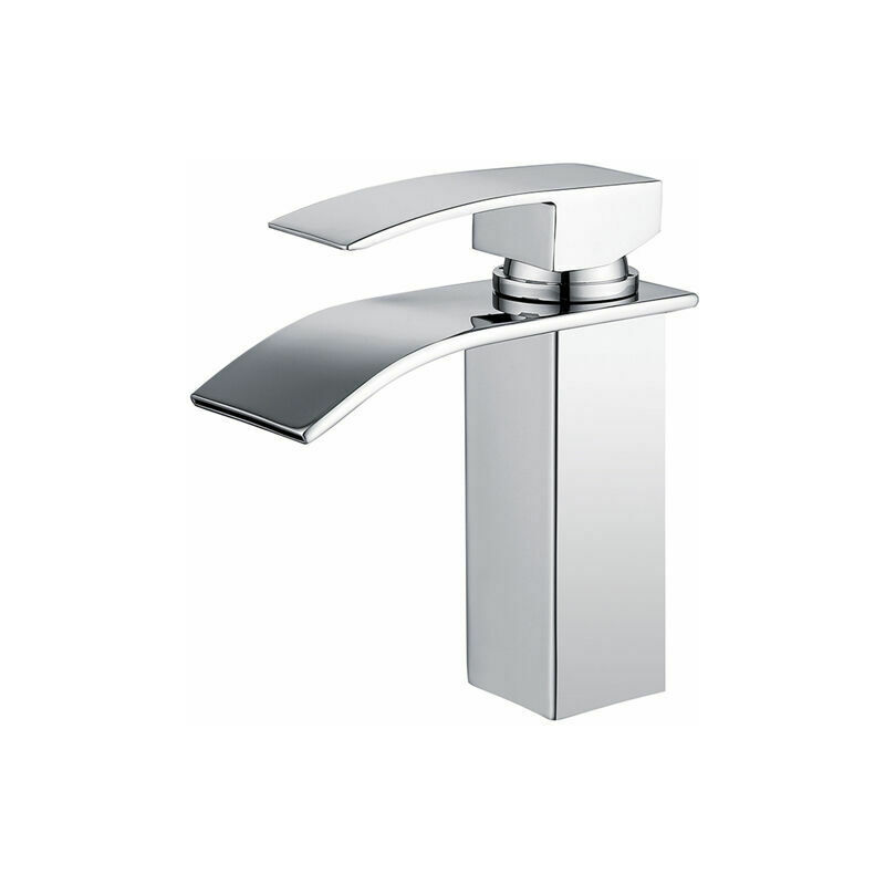 Lucky-88 - Robinet Salle de Bain Cascade Mitigeur de Lavabo en Laiton Robinet à Deux Voies Chromé Design Moderne