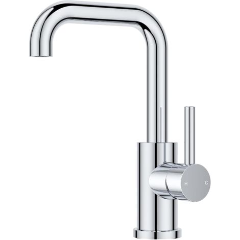 Robinet Salle de Bain/Cuisine Pivotant à 360°, Mitigeur Noir pour Eau Chaude/Froide,Mitigeur en Acier Inoxydable Facile à Installer pour Salle de Bain, Lavabo, Petite Cuisine, Camping-car