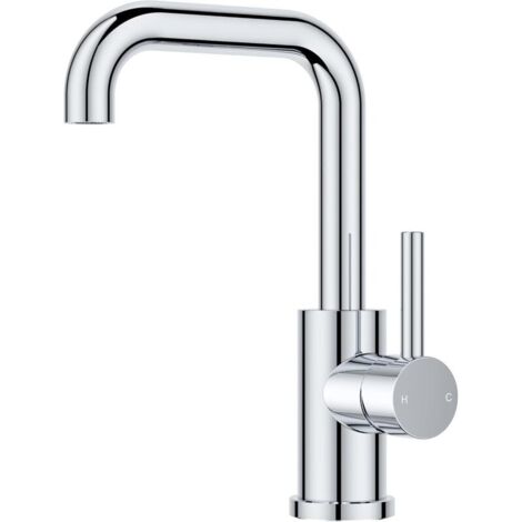 Robinet Salle de Bain/Cuisine Pivotant à 360°, Mitigeur Noir pour Eau Chaude/Froide,Mitigeur en Acier Inoxydable Facile à Installer pour Salle de Bain, Lavabo, Petite Cuisine, Camping-car