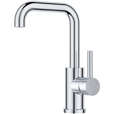 Robinet Salle de Bain/Cuisine Pivotant à 360°, Mitigeur Noir pour Eau Chaude/Froide,Mitigeur en Acier Inoxydable Facile à Installer pour Salle de Bain, Lavabo, Petite Cuisine, Camping-car
