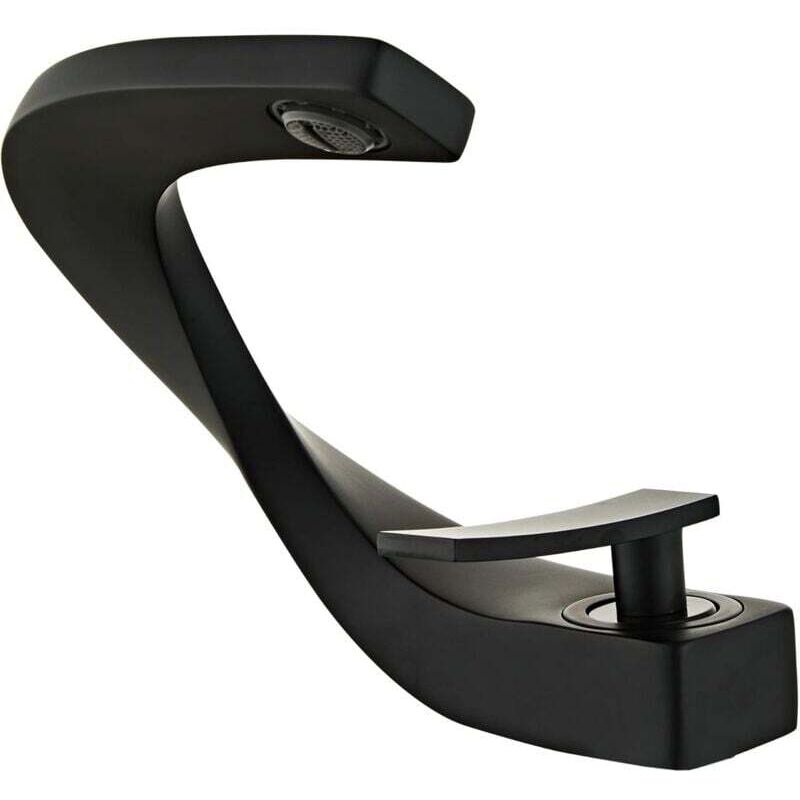 Robinet Salle de Bain , Mitigeur de Lavabo au Design Elégant, Robinetterie Monotrou, Laiton(noir)