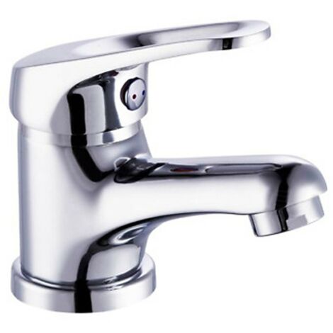 Robinet salle de bain mitigeur de lavabo bas chromé limiteur de débit vidage complet