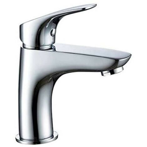 Robinet salle de bain mitigeur de lavabo chromé anticalcaire avec vidage