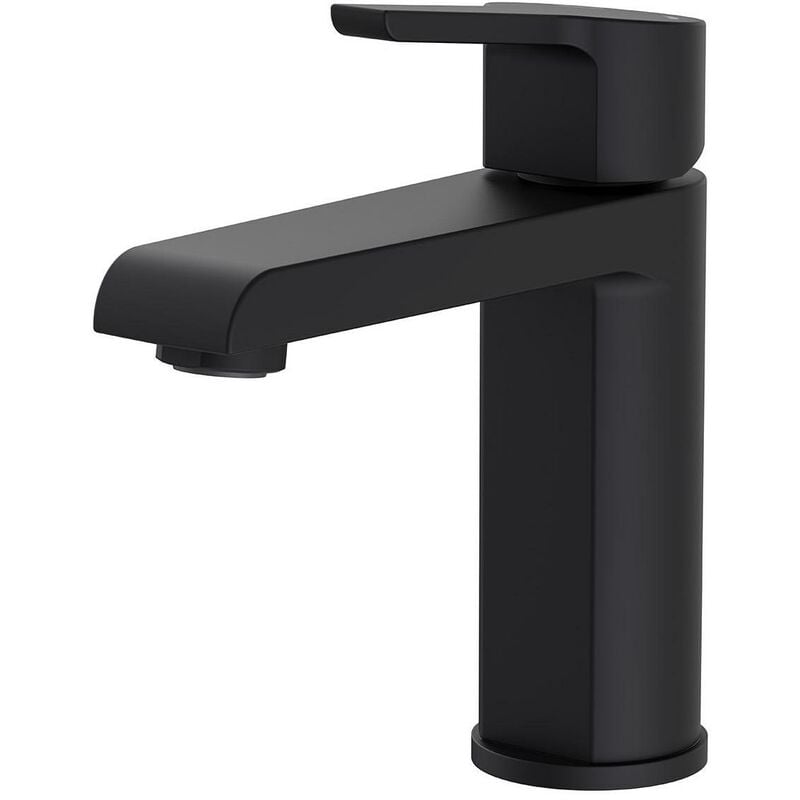 Mob-in - Robinet de salle de bain mitigeur bec bas noir H16cm
