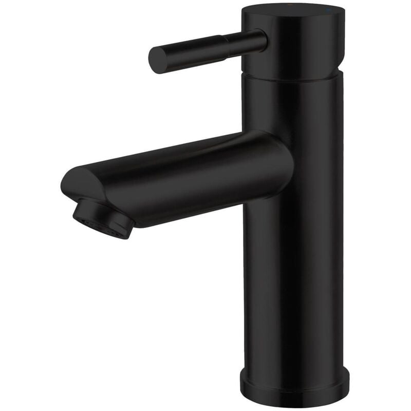 Mob-in - Robinet de salle de bain mitigeur bec bas noir H17cm grifo