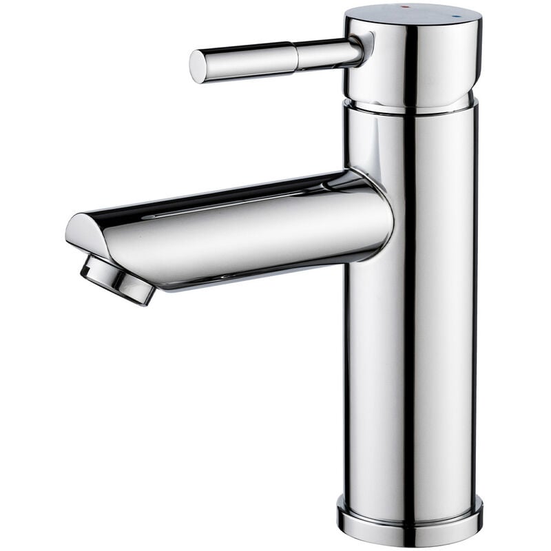 Mob-in - Robinet de salle de bain mitigeur bec bas chromé H17cm