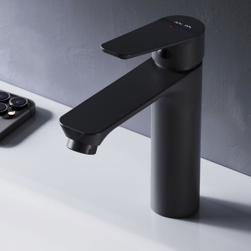 Mitiguer Lavabo Robinet Salle Bain Noir Robinet de Lavabo pour Salle de Bain Mélangeur Lavabo en Laiton - Am.pm