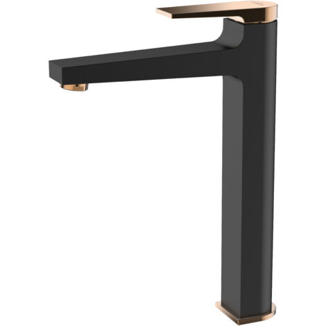 Robinet Salle De Bain Mitigeur Lavabo Haut Noir Or Monocommande Midnight