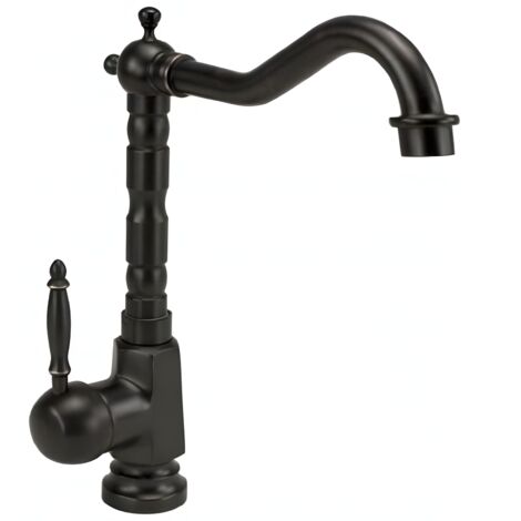 Robinet Salle De Bain Mitigeur Lavabo Haut Retro Noir Monocommande